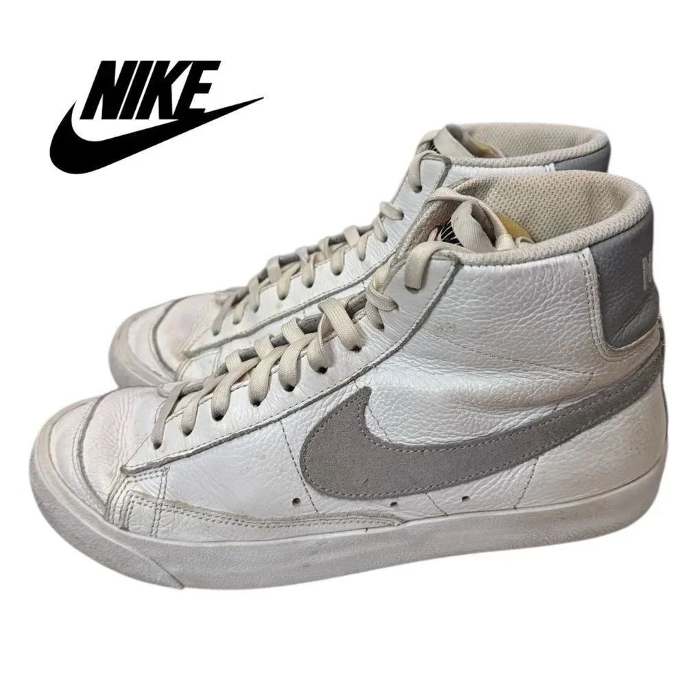 Nike Blazer Mid '77 By You White and Grey  DO7432-900 Custom Men's Sneakers 8